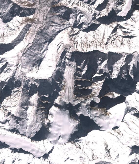 Aerial view of Shafat Glacier