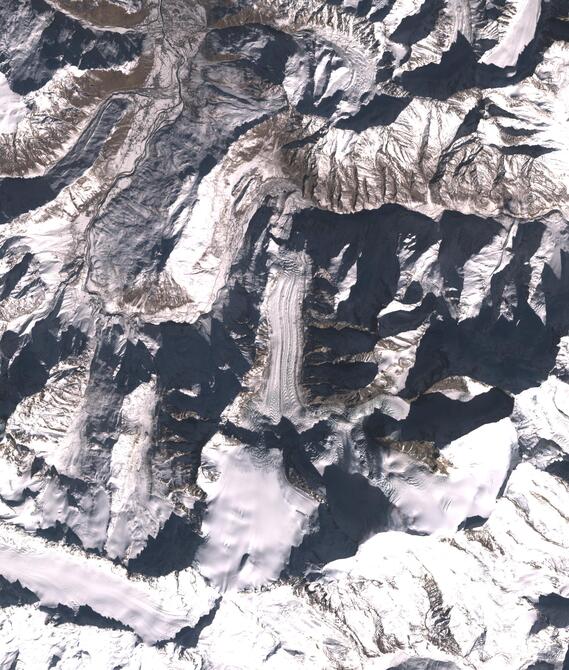 Aerial view of Shafat Glacier