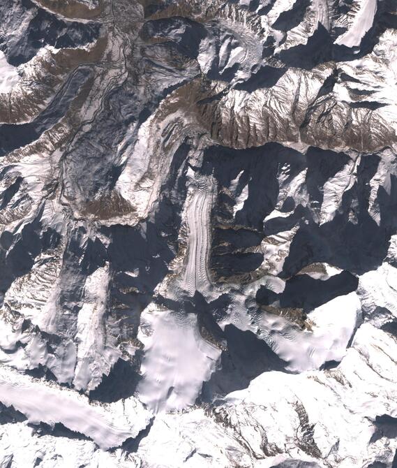 Aerial view of Shafat Glacier