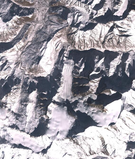 Aerial view of Shafat Glacier