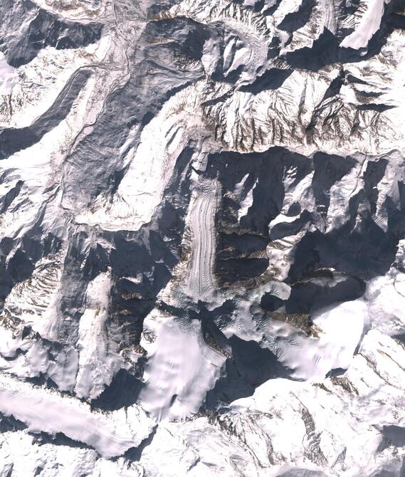 Aerial view of Shafat Glacier