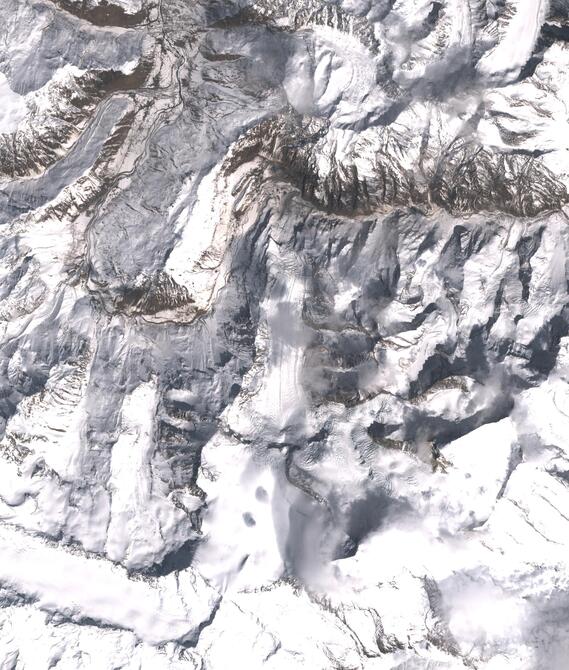 Aerial view of Shafat Glacier