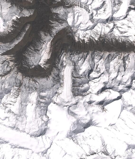 Aerial view of Shafat Glacier