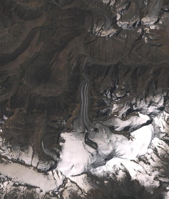 Aerial view of Shafat Glacier