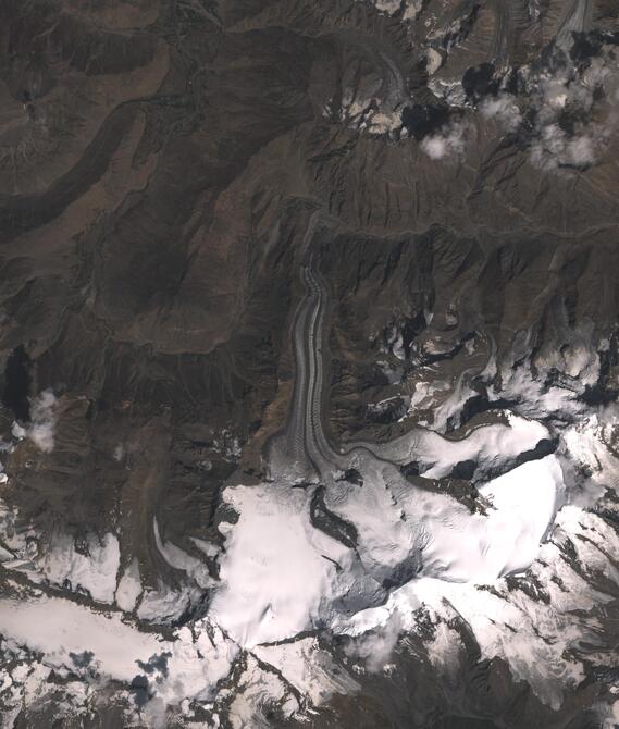 Aerial view of Shafat Glacier