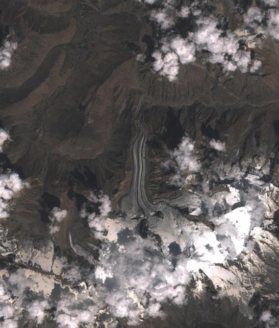 Aerial view of Shafat Glacier