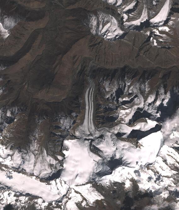 Aerial view of Shafat Glacier