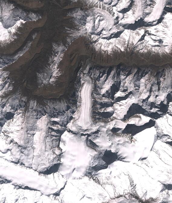 Aerial view of Shafat Glacier