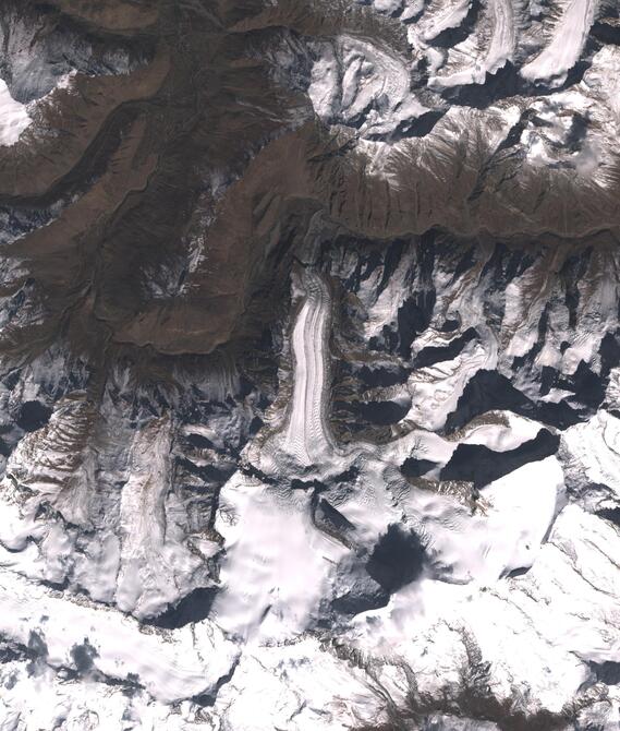 Aerial view of Shafat Glacier