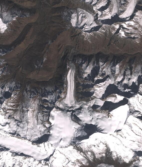 Aerial view of Shafat Glacier