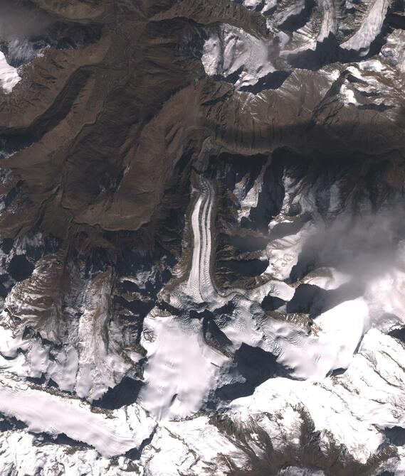 Aerial view of Shafat Glacier