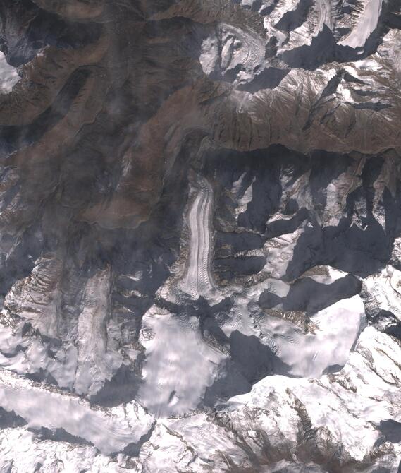 Aerial view of Shafat Glacier