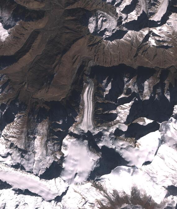 Aerial view of Shafat Glacier