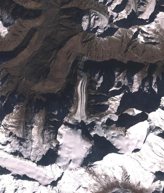 Aerial view of Shafat Glacier