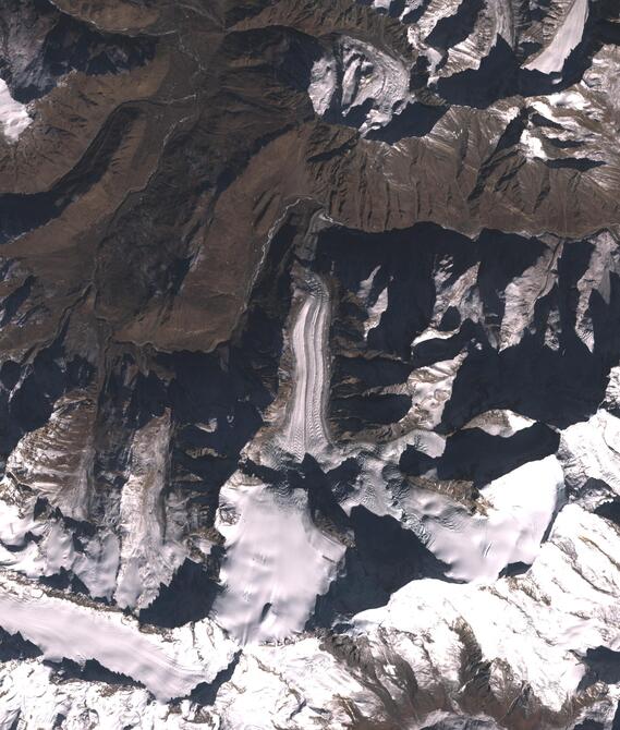 Aerial view of Shafat Glacier