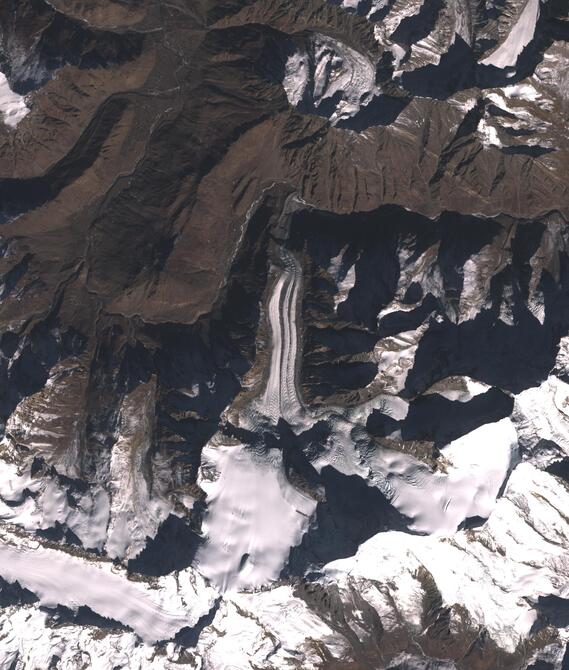 Aerial view of Shafat Glacier