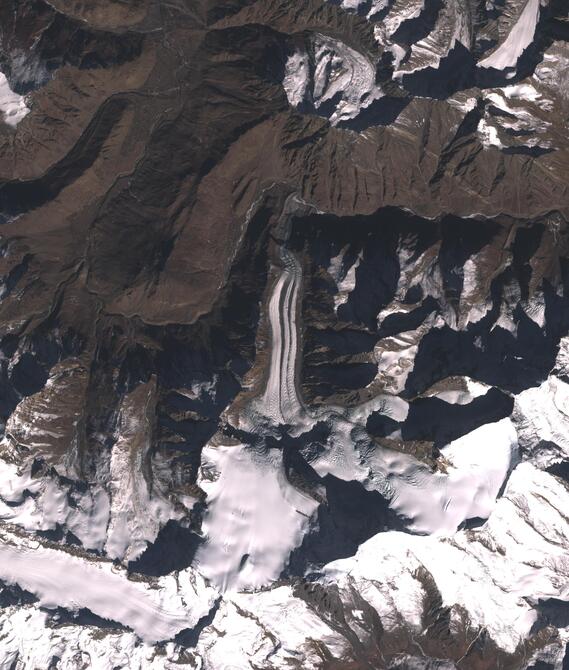 Aerial view of Shafat Glacier