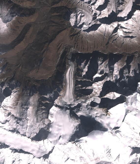 Aerial view of Shafat Glacier