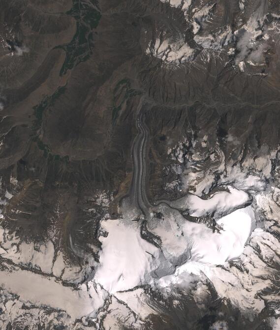 Aerial view of Shafat Glacier