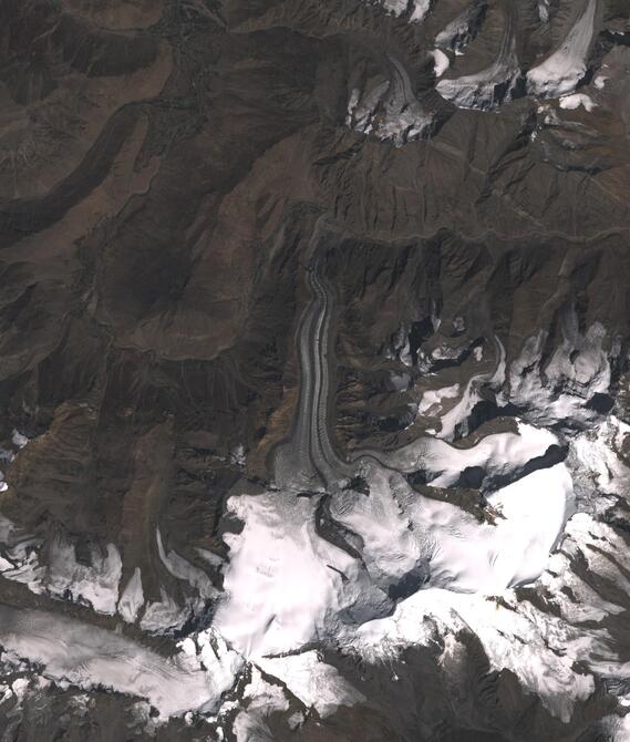 Aerial view of Shafat Glacier