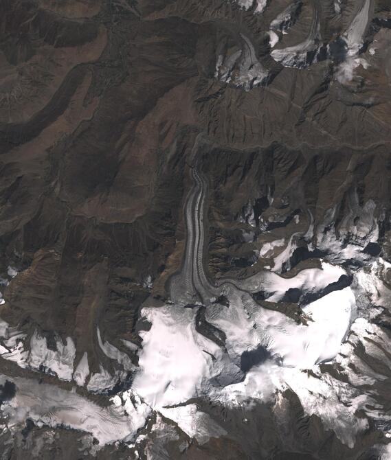 Aerial view of Shafat Glacier
