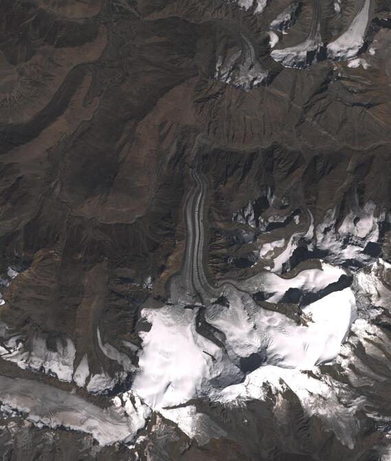 Aerial view of Shafat Glacier