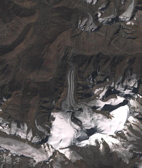 Aerial view of Shafat Glacier