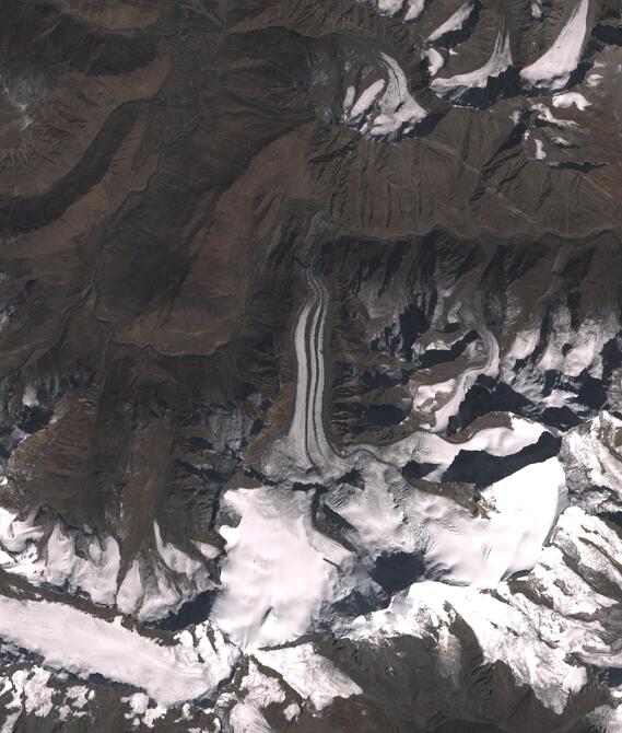 Aerial view of Shafat Glacier