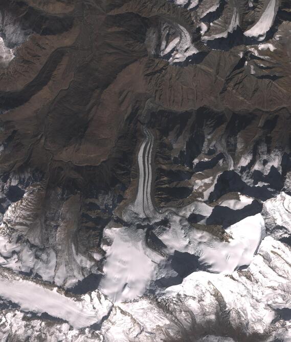 Aerial view of Shafat Glacier