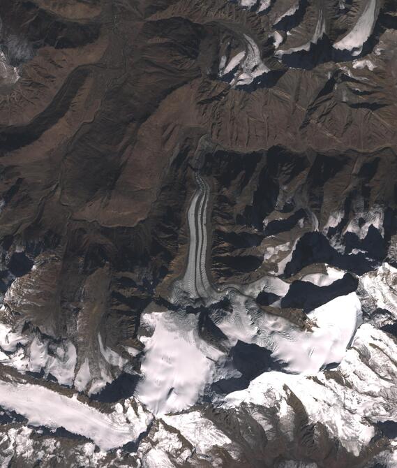 Aerial view of Shafat Glacier