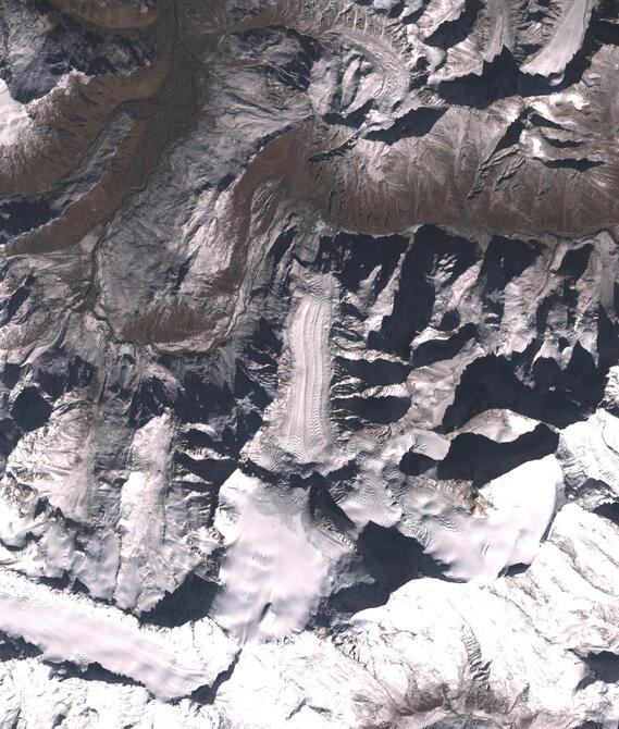 Aerial view of Shafat Glacier