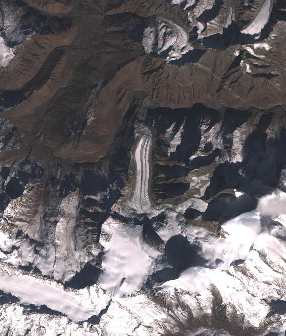 Aerial view of Shafat Glacier