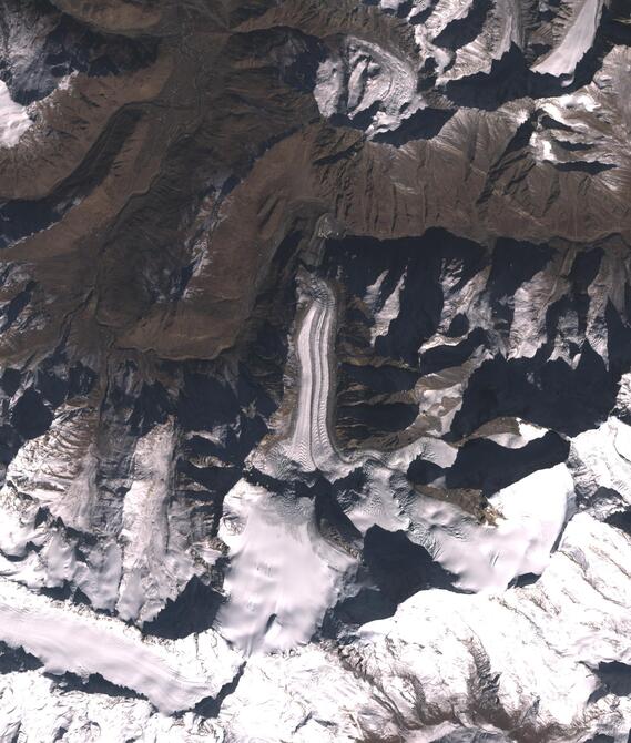 Aerial view of Shafat Glacier