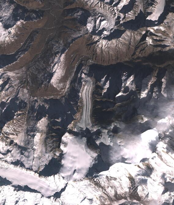 Aerial view of Shafat Glacier