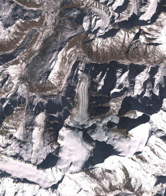 Aerial view of Shafat Glacier