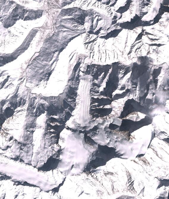 Aerial view of Shafat Glacier