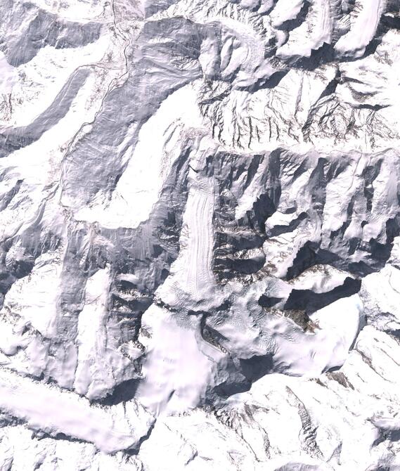 Aerial view of Shafat Glacier