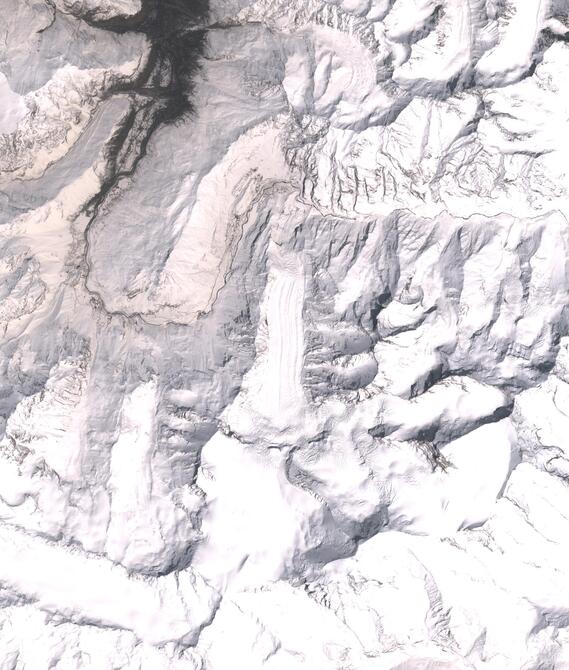 Aerial view of Shafat Glacier