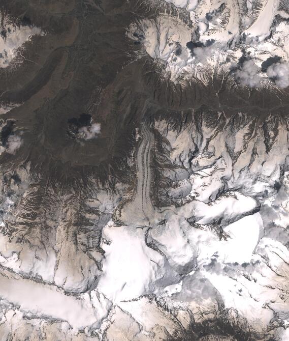 Aerial view of Shafat Glacier