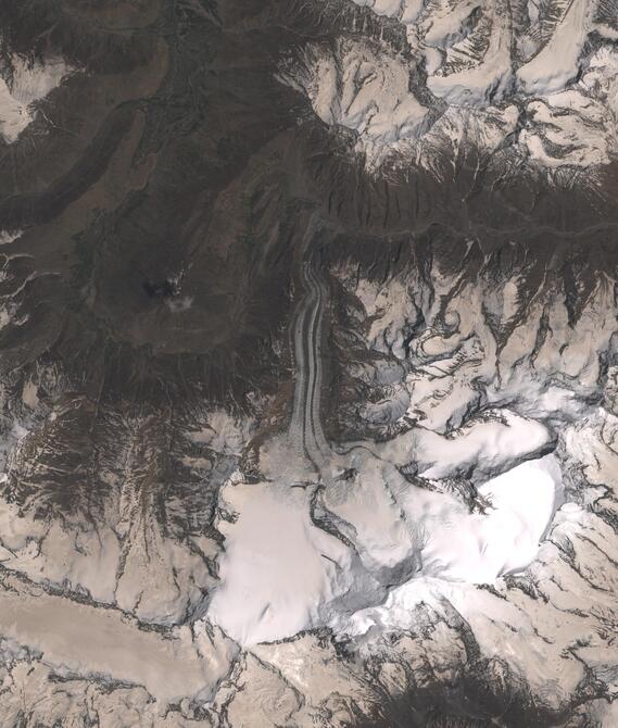 Aerial view of Shafat Glacier