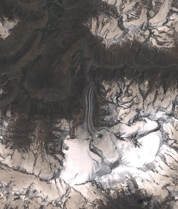 Aerial view of Shafat Glacier