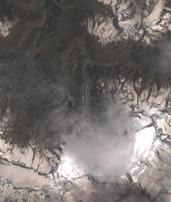 Aerial view of Shafat Glacier