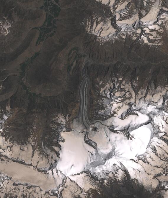 Aerial view of Shafat Glacier