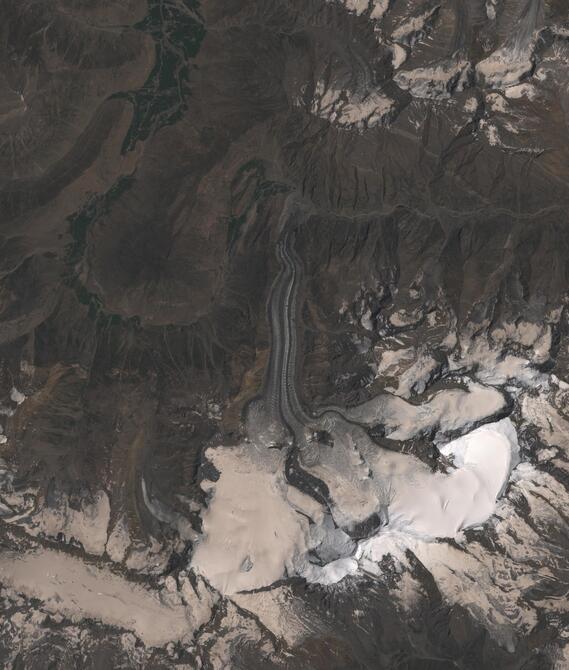 Aerial view of Shafat Glacier