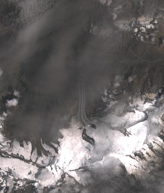 Aerial view of Shafat Glacier
