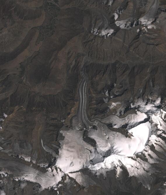 Aerial view of Shafat Glacier