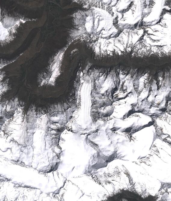 Aerial view of Shafat Glacier