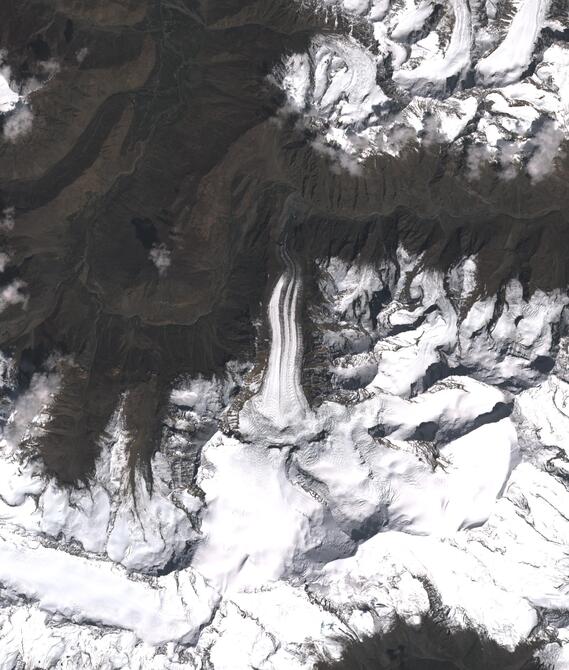 Aerial view of Shafat Glacier