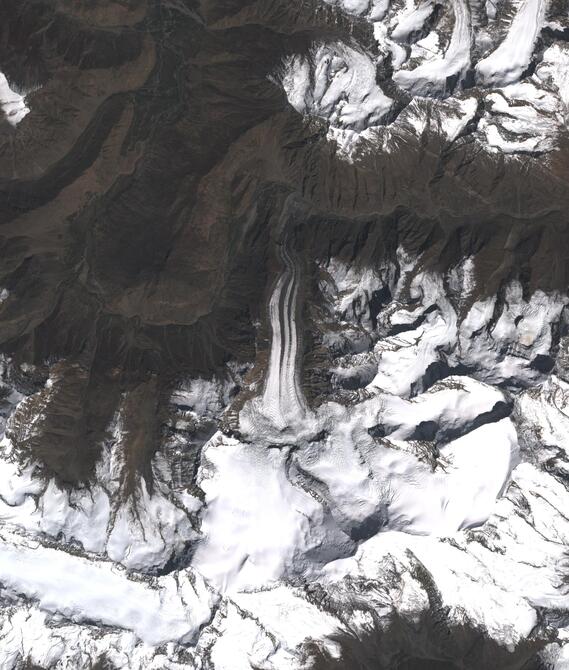 Aerial view of Shafat Glacier