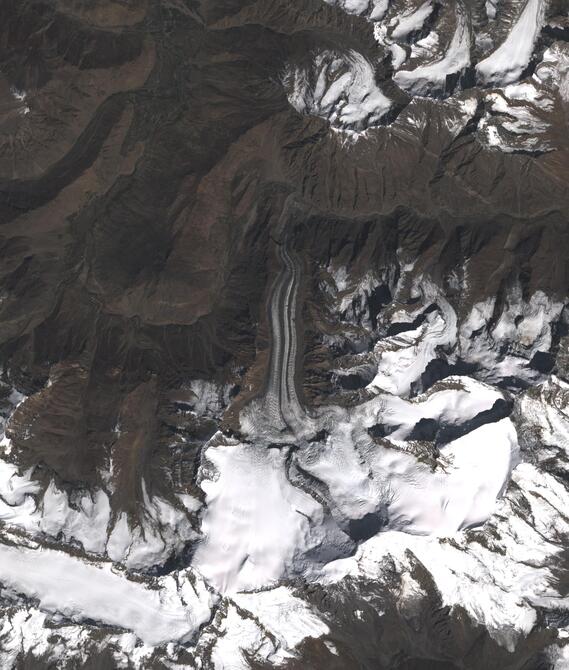 Aerial view of Shafat Glacier